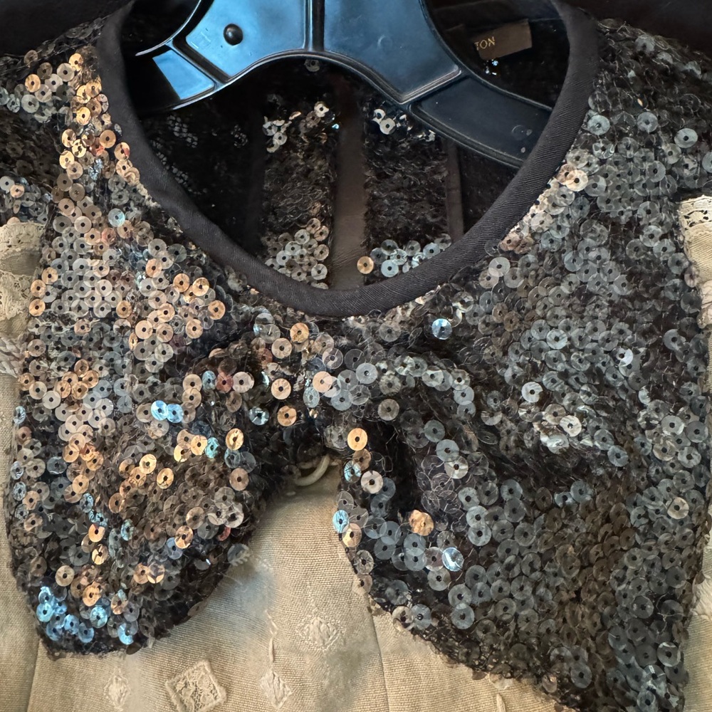 Louis Vuitton Gray/Black Sequin 3/4 Sleeve Blouse - Picture 8 of 8